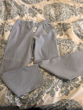 Max Studio Women's Straight-Leg Pinstripe Pants - Light Blue & White